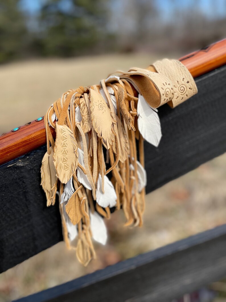 Journey Flute Ties Flute Wraps Baby Leather Feathers Native Etsy