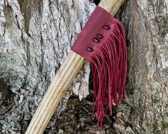 20 " Rainstick, Sound healing, Native American styled, Rain Stick, fringed rain stick, Tribal, Thick Rainstick, Burgundy rainstick