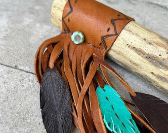 Rain Stick, Brown Rainstick, Tribal Rain Stick, fringe rain stick, sound healing, sound therapy