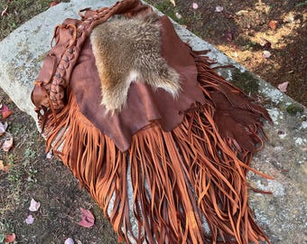 Fringed Leather Purse, fur purse, Boho Purse, Western fringed purse, Leather fringe shoulder bagbags and purses