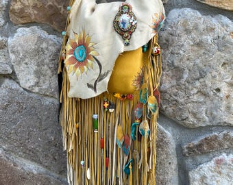 Sunflower purse, Floral purse, Boho purse, Hippie purse, Flower purse