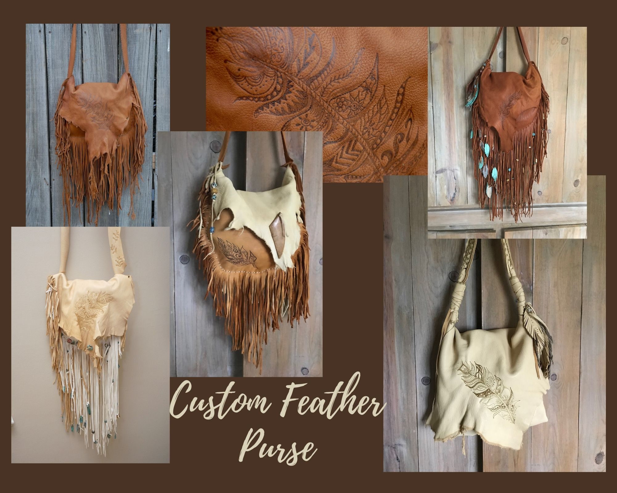 Feathersflowers Ultra Fringe Custom Made Unique Handbag 