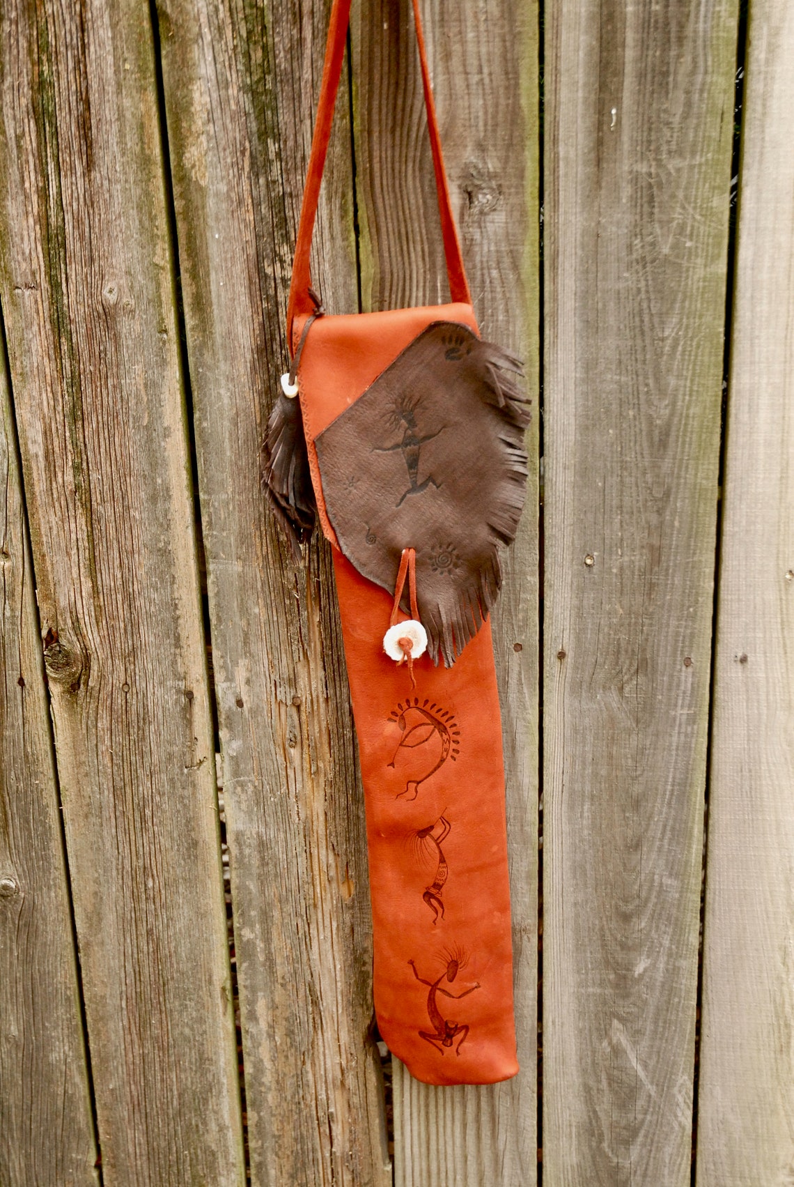 Leather flute Bag Native American Styled flute Bag Kokopelli Etsy