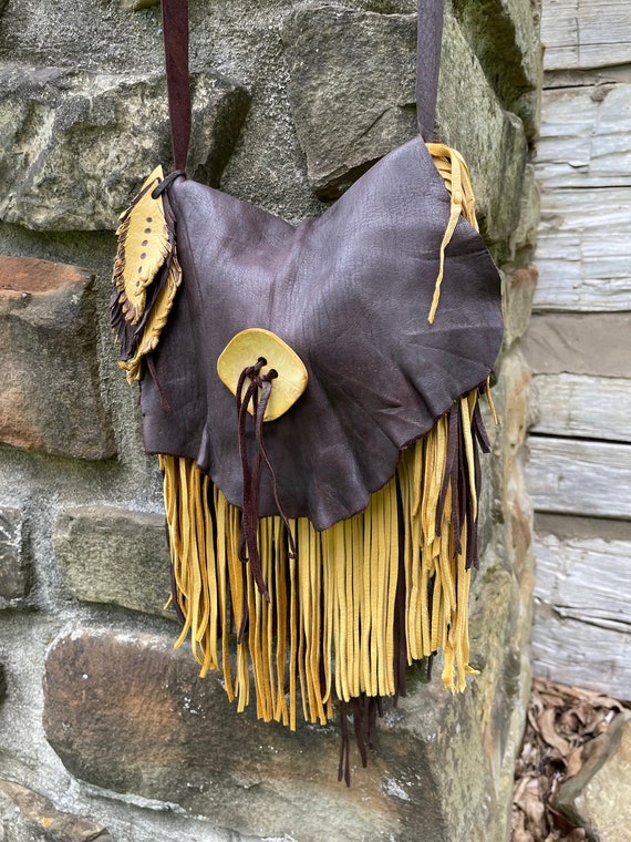Buy ETHNIC TASSEL PURSE Native American Fringe Leather Bag Online in India  
