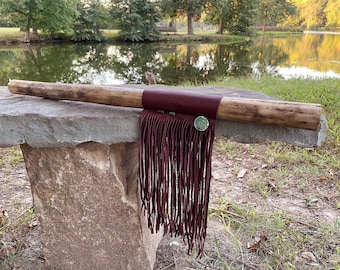 Rainstick, 30" rainstick, Sound healing, Burgundy and Turquoise rainstick, Ceremony Rainstick, Long fringe rainstick, Nature sound healing