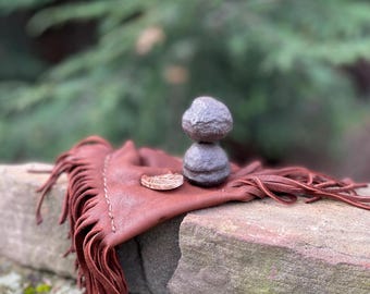 Moqui Marbles, Large stones, meditation stones, Shaman Stones with leather bag,  meditation aid, grounding, meditation stones