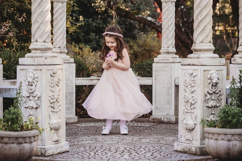 Handcrafted Dusty Rose Flower Crown, Mauve Wedding Hair Wreath, Bridal Headband, Small Flower Girl Halo, Vintage Pink Bridesmaid Accessory image 8