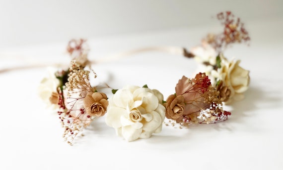 Handcrafted Flower Crown - Autumn Floral Giant Peony Crown Sunflower Headdress Fall Floral Crown  main image 3