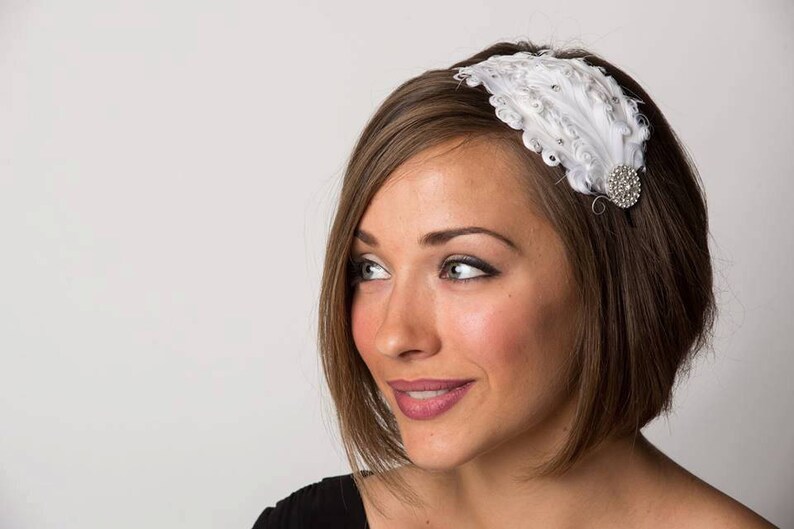 Pink Ombre Vintage Style Headband Feather Headband 1920s Feather Headband Hot Pink Flower Girl Fashion Striped Floral Hair Accessory