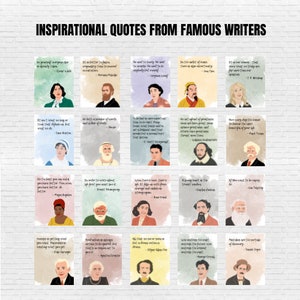 Digital Author Quotes - Classic Books - Famous Writers - Language Arts Teacher - Library Decor - Classroom Posters - Printable Signs -