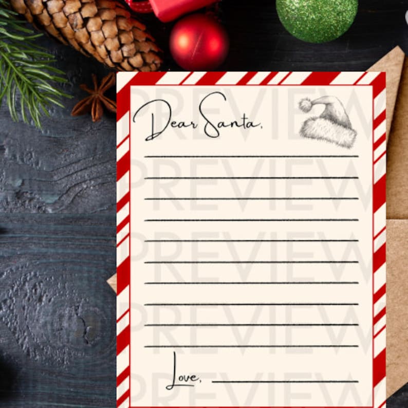 Christmas list printable template wish list dear santa letter to santa