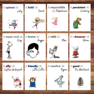 Digital Character Affirmations - 40 Book Characters - Children’s Storybook Classroom - Library Decor - Classroom Posters - Printable Signs