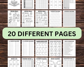 Reading Journal - Book Tracker - Reading Challenges - Bullet Journal - Printable Journal - Reading Log - Reader - Digital Book Planner