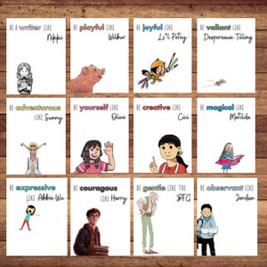 Digital Character Affirmations - 40 Book Characters - Elementary Storybook Classroom - Library Decor - Classroom Posters - Printable Signs