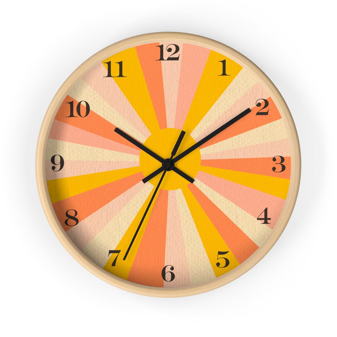 Boho Retro Clock Funky Clock Everyday Wall Decor Modern House Sun Wall Clock Boho Classroom