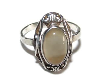 Vintage Sterling Silver Quartz Ring - US Size 7