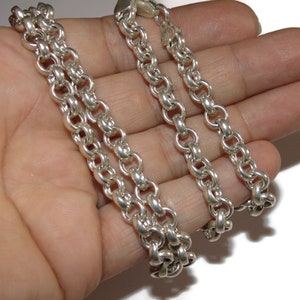 Sterling Silver Rolo Chain Necklace: Mens Biker Rocker Jewelry