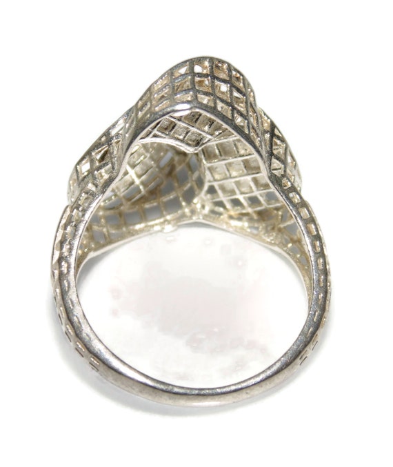 925 Vintage Estate Sterling Silver Ring Modernist… - image 3