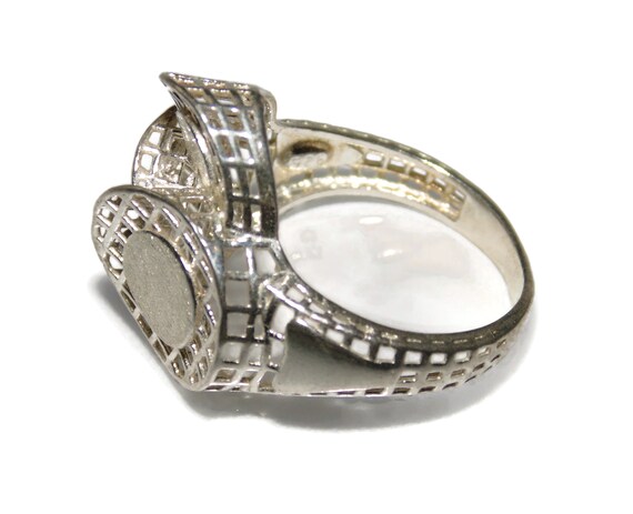 925 Vintage Estate Sterling Silver Ring Modernist… - image 4