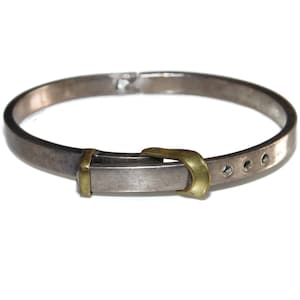 Vintage Mexico Silver Buckle Bangle - Etsy