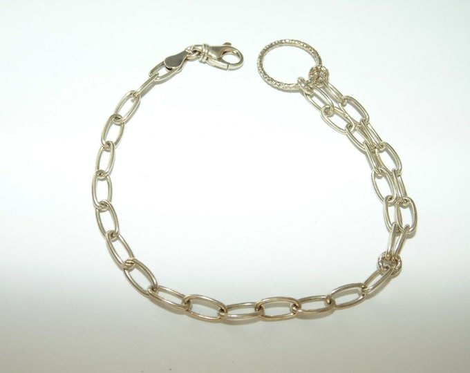 925 Vintage Estate Vermeil Sterling Silver Chain Links Bracelet Jewelry Jewellery Birthday Gift For Her Argent
