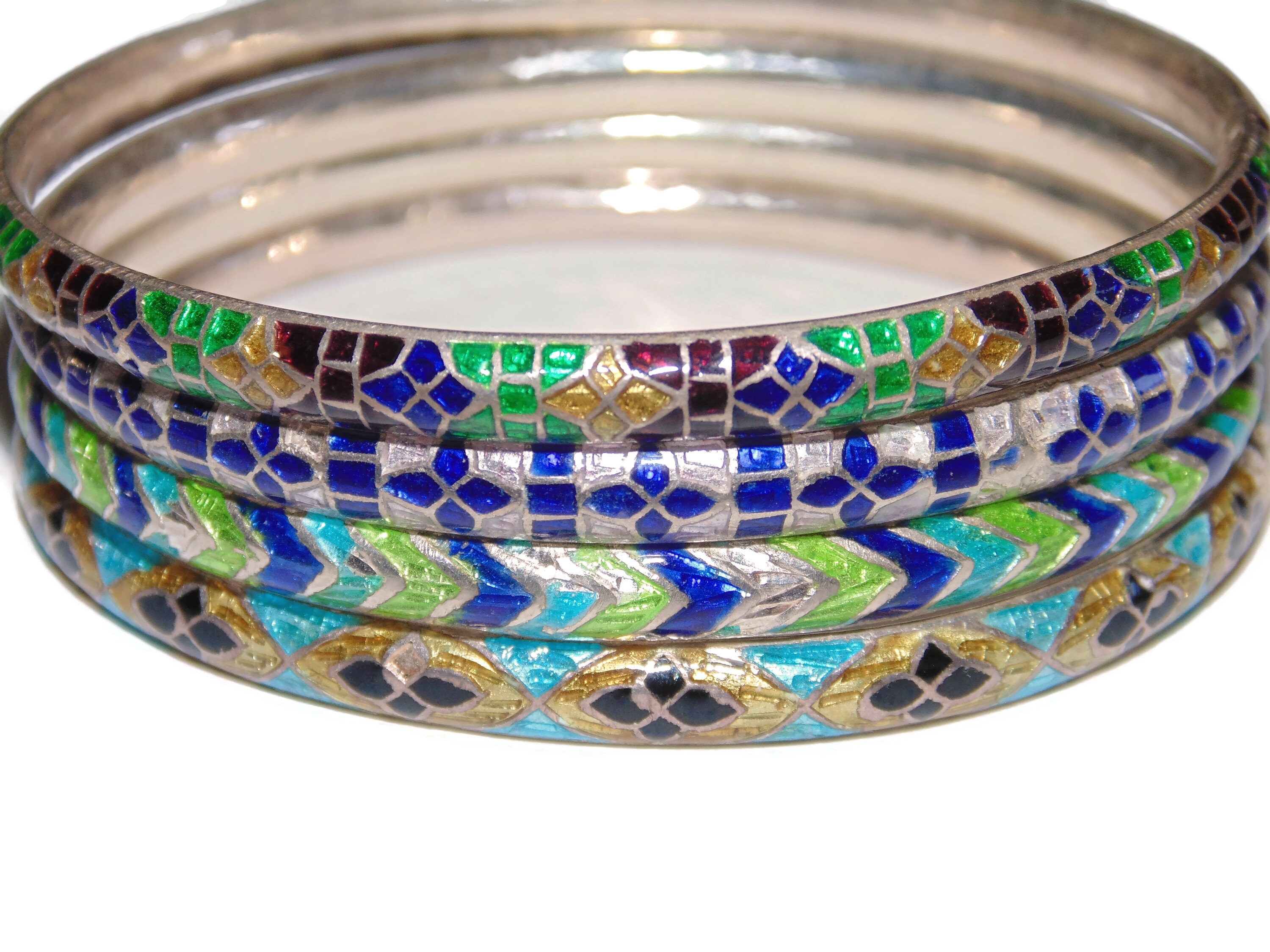 1930s Binder Brothers Victorian Revival Gold Filled Enamel Bangle - Sindur  Style