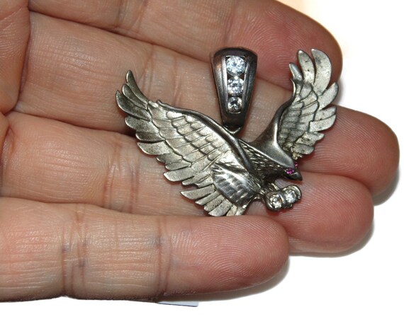 Sterlingsilber Halskette 925 Mit Adler/Falke-Feder Anhänger
