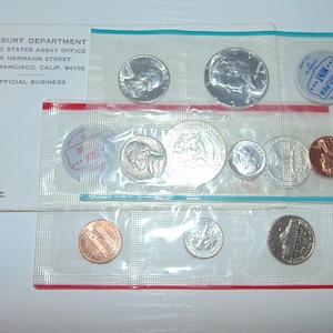 Uncirculated US Mint Coin Set: 1972, 1976, 1980, 1984, 2000