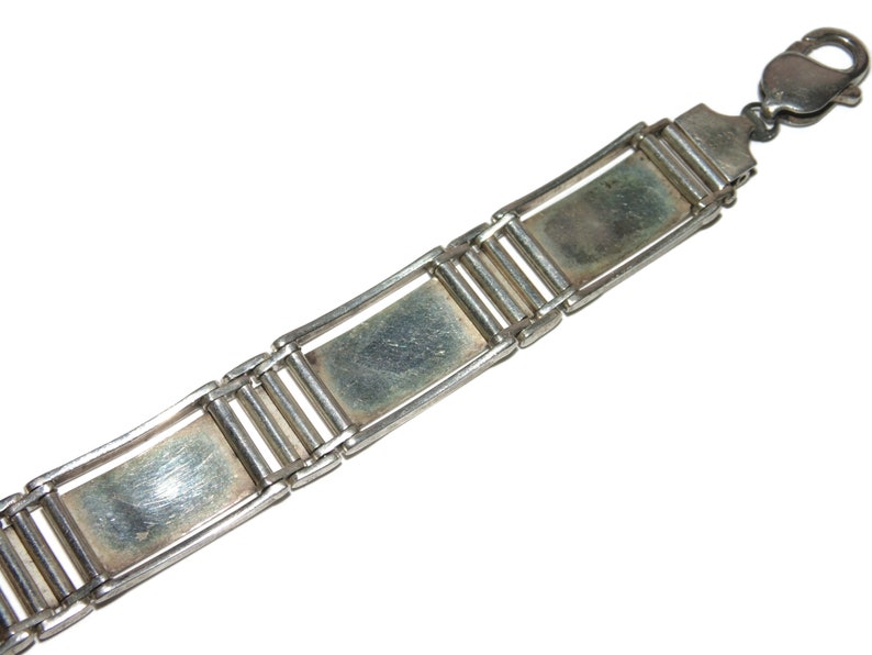 925 Vintage Estate Sterling Silver Bracelet Rocker Biker Etsy