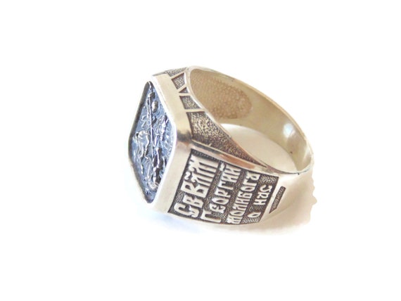 925 Men's Saint George Sterling Silver Ring Chris… - image 2