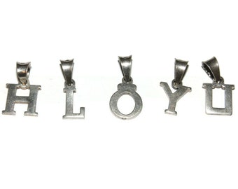 925 Sold Separately Vintage Estate Sterling Silver Charm Pendant Letter H L O Y U Jewelry Jewellery Birthday Gift For Her Him Unisex