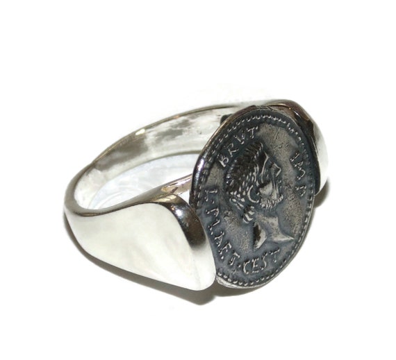 925 Sterling Silver Ring Signet Et tu, Brute? Bru… - image 5