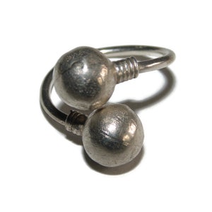 Vintage Modernist Sterling Silver Orb Ring - Size 7