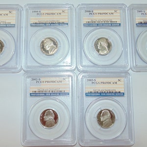PCGS PR69DCAM Nickel: 1999-S to 2003-S Deep Cameo, Uncirculated