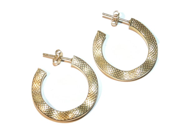 925 Vintage Estate Sterling Silver Earrings Hoops… - image 1