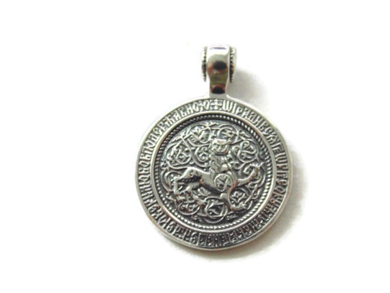 925 Sterling Silver Saint George Pendant Medal Ca… - image 4