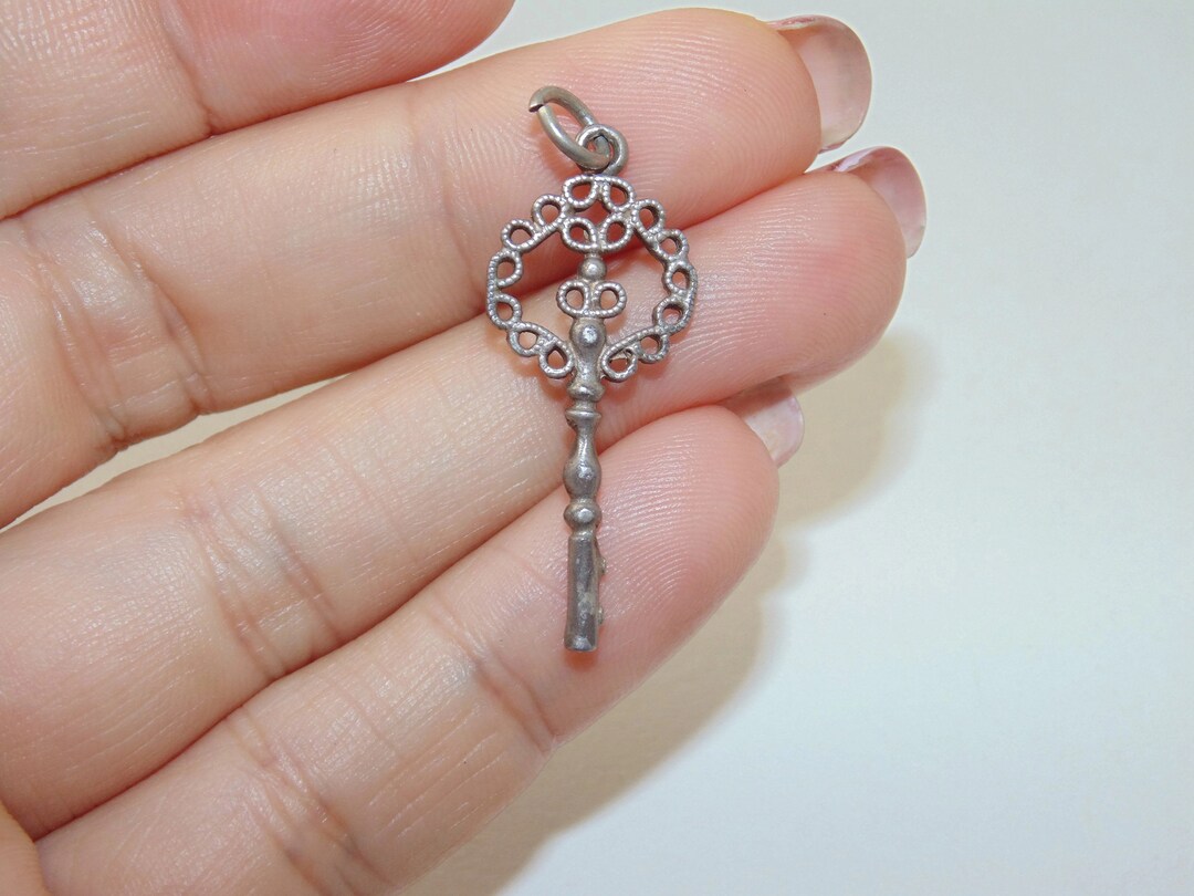 Filigree Key Rack Vintage Filigree Key Pendant: 925 Sterling Silver French Jewelry - Etsy