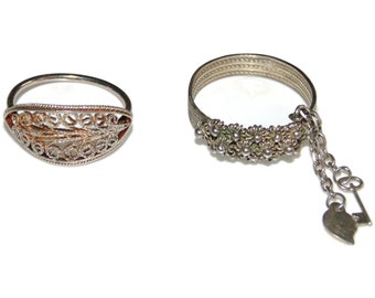 Vintage Sterling Silver Filigree Ring: Ornate Boho Jewelry