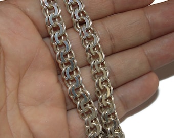 Vintage Sterling Silver Double Cable Chain Necklace - 24 inch
