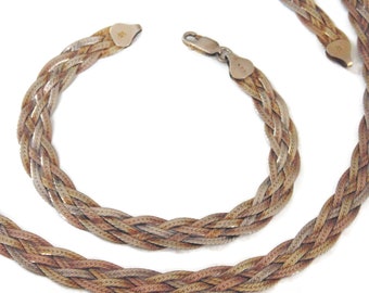 925 Sold Separately Sterling silver Necklace Bracelet Set Vintage Colorful Italy Designer Multistrand 6 Braided Snake Chain Gift For Her