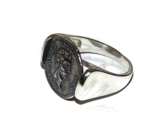 925 Sterling Silver Ring Signet Et tu, Brute? Bru… - image 3