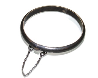 Vintage Sterling Silver Baby Bangle Bracelet: 5.5" Child's Cuff