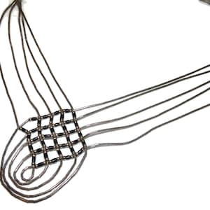 925 vintage Estate Sterling Silver Chain Necklace Liquid Beads Southwestern Multistrand 17.5 « Bijoux tissés Bijoux Cadeau d’anniversaire pour elle