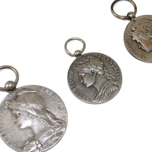 Sold Separately Vintage Estate Silver Ornate Detail Alfred Borrel Republique Francaise French France Medal Pendant Collectible Gift For Him