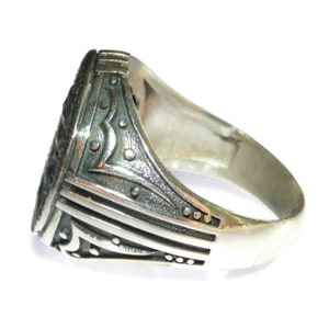 925 Men's Artisanal Sterling Silver Ring Signet Roman Ancient Coin Copy ...