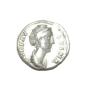 Sterling Silver Diva Faustina Roman Coin Replica: Ancient Denarius (17mm)