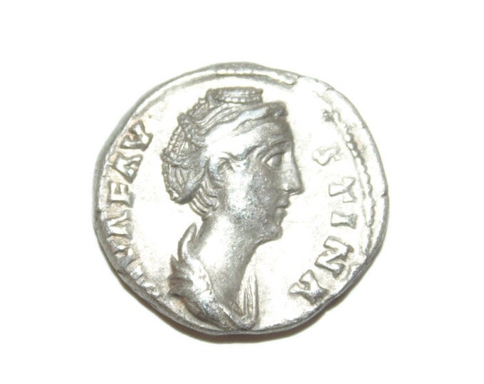 925 Sterling Silver Artisan Made Replica of 140 CE Roman Rome Ancient Coin Diva Faustina Denarius Augusta Ceres Birthday Gift For Him Her