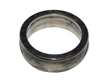 Vintage Estate Coin Ring Band Unisex Antique Coin Pinky Pinkie Ring Ornate Боже пази България God Bless Bulgaria Birthday Gift for Him Her