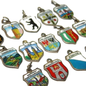 Vintage Sterling Silver German Town Crest Charm: Travel Souvenir Pendant