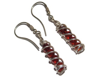 925  Vintage Estate Gorgeous Dangle Amber Beads Sterling Silver Southwestern Earrings Jewelry Jewellery Gift For Her